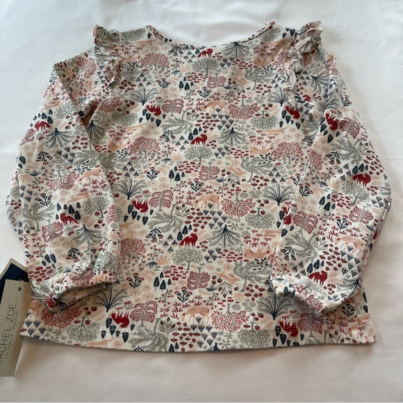 3T Rachel Zoe Toddler Girl Knit Top Long-Sleeves Fox and Trees print NWT - Picture 5 of 8